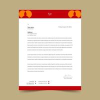 Red and Orange Geometric  Letterhead Template  vector