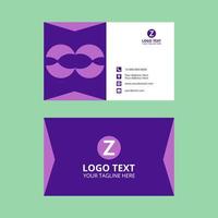 Light and Dark Geometric Purple  Business Card Template vector