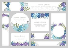 Set of Watercolor Floral Backgrounds With Text Space vector