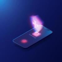 Fingerprint Scanner on Mobile Phone vector