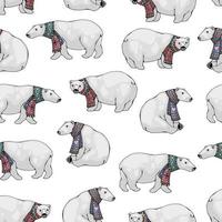 Polar Bears Seamless Pattern vector