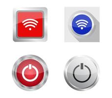 Red, Blue, White Web Button Set vector