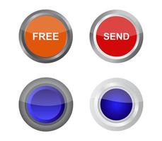 Orange, Red, Blue Web Button Set vector