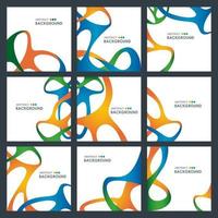 Abstract Intertwined Shape Design Card Set vector