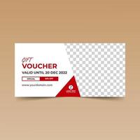 Gift Voucher Red and White Design Template vector