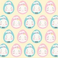 Pattern of Bunny Heads in Eggs vector