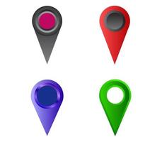 Set of GPS Multi-Color Location Icons vector