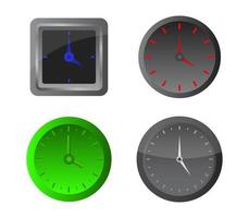 Set of Gray and Green Clocks vector