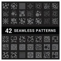 Set of 42 Geometric Seamless Patterns vector