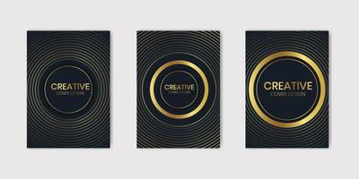 Set of Templates With Circular Golden Texture vector