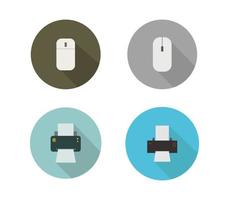 Set Of Printer and Mouse Icon  vector