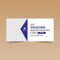 Blue Gift Voucher Design Template vector