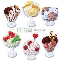 Group of Ice Cream Scoops  vector