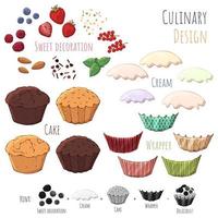 Make your own cupcake  vector