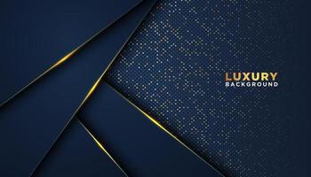 Dark Blue with Gold Accents Luxury 3D Background vector