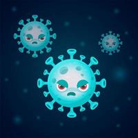 coronavirus de dibujos animados en 2019 vector