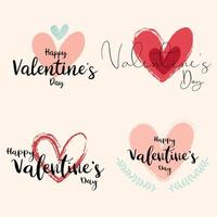 Hand Drawn Valentine's Day Design Set vector