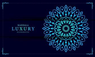 Mandala Background Design in Blue Color vector