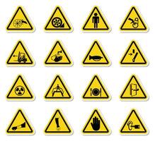 Warning Hazard Symbols Set vector