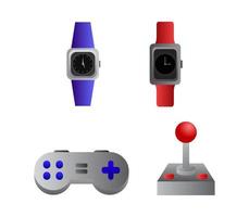 Set of Watches and Game Controllers vector