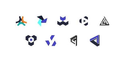 Set of Minimalist Geometric Logos vector