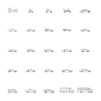 Set of Vehicle Outlines  vector