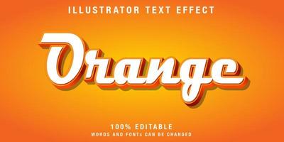 Editable cursive text effect in white and orange vector