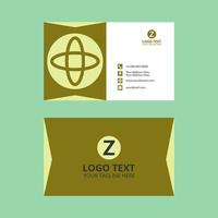 Retro Lime Green Simple Business Card Set vector