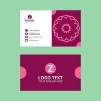 Pink Abstract Floral Business Card Template vector