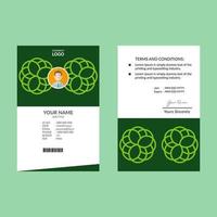 plantilla de diseño de tarjeta de identificación verde abstracto verde vertical vector