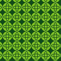 Bright Green Retro Round Shape  Pattern vector