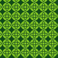 Bright Green Retro Round Shape  Pattern vector