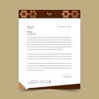 Brown Letterhead Template with Abstract Floral Shapes vector