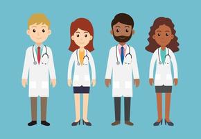 Set of doctor characters vector