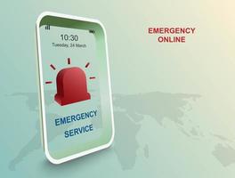 Emergency service by application on smart phone vector