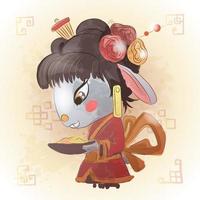 Rabbit Chinese zodiac animal cartoon vector