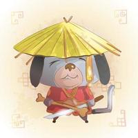 Perro zodiaco chino animal cartoon vector