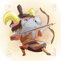 Cabra zodiaco chino animal cartoon vector