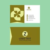  Lime Green Abstract Design Business Card Template vector