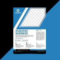 Blue Flyer Template with Angled Space for Image vector