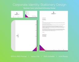 Gradient Triangle Corner Corporate Identity Set vector