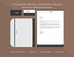 Thick Gray and Thin Cyan Border Corporate Identity Set vector