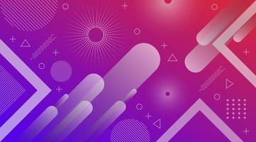 Geometric Shapes on Purple and Pink Gradient vector