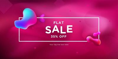 Gradient and Pink Liquid Shape Fluid Sale Banner vector