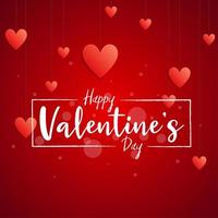 ''Happy Valentine's Day'' Hand Lettering in Rectangle Frame vector