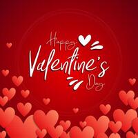 ''Happy Valentine's Day'' Circle with Hearts vector