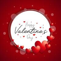 ''Happy Valentine's Day'' Heart Wreath Background vector