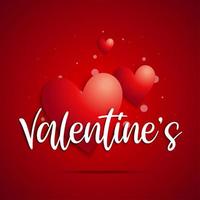 ''Valentine's'' Hand Lettered Text on Hearts vector