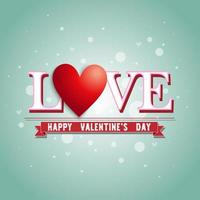 'Love'' Text Above ''Happy Valentine's Day'' Banner vector