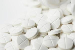 Close-up white pills photo